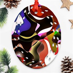 Abstract Background Design Art Ornament (oval Filigree) by Celenk