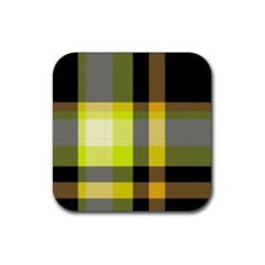 Tartan Abstract Background Pattern Textile 5 Rubber Coaster (square)  by Celenk