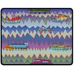Zig Zag Boats Fleece Blanket (medium)  by CosmicEsoteric