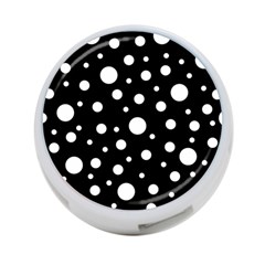White On Black Polka Dot Pattern 4-port Usb Hub (one Side) by LoolyElzayat