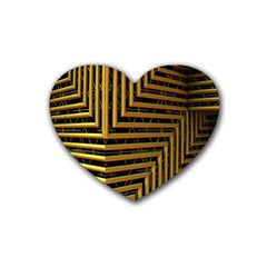 Modern Art Sculpture Architecture Rubber Coaster (heart)  by Celenk