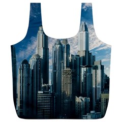 Skyscraper Cityline Urban Skyline Full Print Recycle Bags (l)  by Celenk