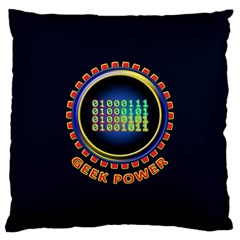 Geek Power Large Cushion Case (one Side) by linceazul