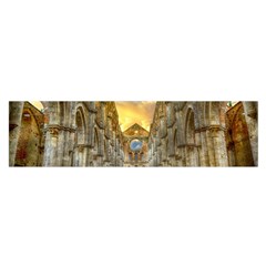 Abbey Ruin Architecture Medieval Satin Scarf (oblong) by Celenk