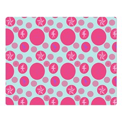 Blue Retro Dots Double Sided Flano Blanket (large)  by snowwhitegirl