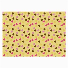 Beige Hearts Large Glasses Cloth by snowwhitegirl