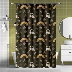 Music Stars Grey Shower Curtain 48  X 72  (small)  by snowwhitegirl