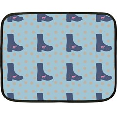 Deer Boots Teal Blue Fleece Blanket (mini) by snowwhitegirl