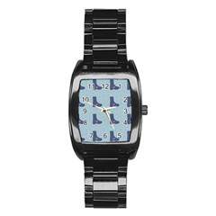 Deer Boots Teal Blue Stainless Steel Barrel Watch by snowwhitegirl