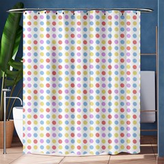 Blue Pink Yellow Eggs On White Shower Curtain 60  X 72  (medium)  by snowwhitegirl