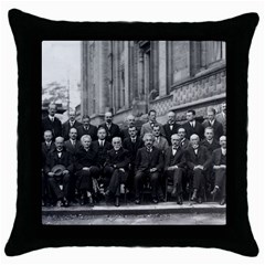 1927 Solvay Conference On Quantum Mechanics Throw Pillow Case (black) by thearts