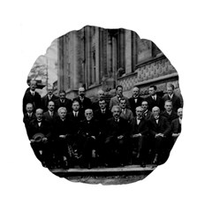 1927 Solvay Conference On Quantum Mechanics Standard 15  Premium Flano Round Cushions by thearts