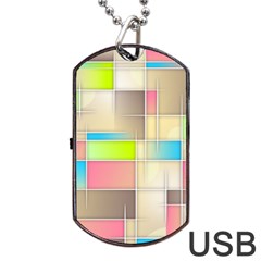 Background Abstract Grid Dog Tag Usb Flash (two Sides) by Nexatart