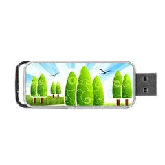 Landscape Nature Background Portable Usb Flash (two Sides) by Nexatart