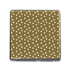Floral Dots Brown Memory Card Reader (square) by snowwhitegirl