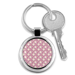 Daisy Dots Pink Key Chains (round)  by snowwhitegirl