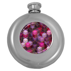 Cube Surface Texture Background Round Hip Flask (5 Oz) by Nexatart