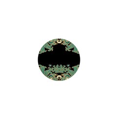 Black,green,gold,art Nouveau,floral,pattern 1  Mini Magnets by NouveauDesign