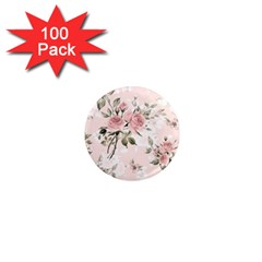 Pink Shabby Chic Floral 1  Mini Magnets (100 Pack)  by NouveauDesign
