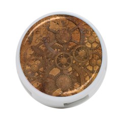 Background Steampunk Gears Grunge 4-port Usb Hub (one Side) by Nexatart