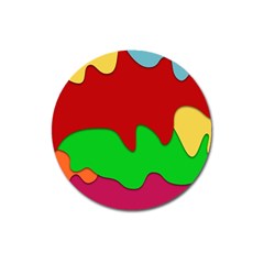 Liquid Forms Water Background Magnet 3  (round) by Nexatart