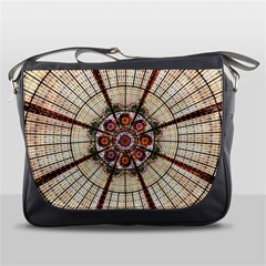Pattern Round Abstract Geometric Messenger Bags by Nexatart