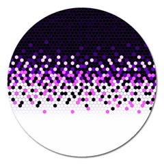 Flat Tech Camouflage Reverse Purple Magnet 5  (round) by jumpercat