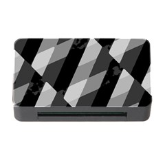 Black And White Grunge Striped Pattern Memory Card Reader With Cf by dflcprints