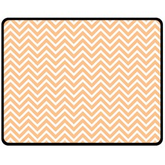 Orange Chevron Double Sided Fleece Blanket (medium)  by snowwhitegirl