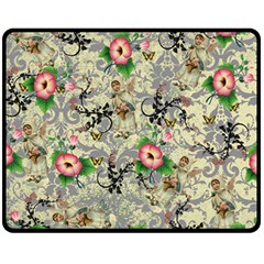 Angel Floral Fleece Blanket (medium)  by snowwhitegirl