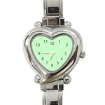   Classic Mint Green & White Herringbone Pattern Heart Italian Charm Watch Front