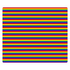 Horizontal Gay Pride Rainbow Flag Pin Stripes Double Sided Flano Blanket (small)  by PodArtist