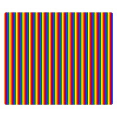 Vertical Gay Pride Rainbow Flag Pin Stripes Double Sided Flano Blanket (small)  by PodArtist