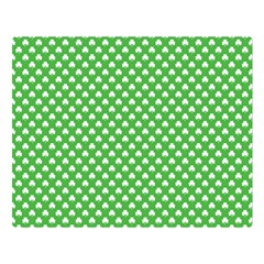 White Heart-shaped Clover On Green St  Patrick s Day Double Sided Flano Blanket (large)  by PodArtist