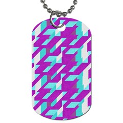 Fabric Textile Texture Purple Aqua Dog Tag (two Sides) by Nexatart