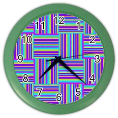 Geometric Textile Texture Surface Color Wall Clocks by Nexatart
