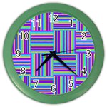 Geometric Textile Texture Surface Color Wall Clocks Front