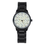 Vivid Check Geometric Pattern Stainless Steel Round Watch Front
