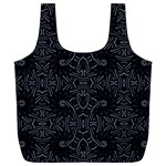 Dark Ethnic Sharp Pattern Full Print Recycle Bags (L)  Back