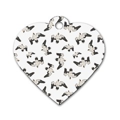 Birds Pattern Photo Collage Dog Tag Heart (two Sides) by dflcprints