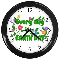 Earth Day Wall Clocks (black) by Valentinaart