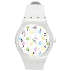 Easter Pattern Round Plastic Sport Watch (m) by Valentinaart