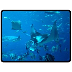 Manta Ray 2 Fleece Blanket (large)  by trendistuff