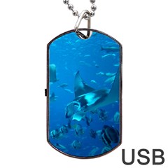 Manta Ray 2 Dog Tag Usb Flash (one Side) by trendistuff