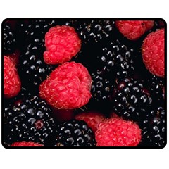 Raspberries 1 Double Sided Fleece Blanket (medium)  by trendistuff