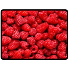 Raspberries 2 Double Sided Fleece Blanket (large)  by trendistuff