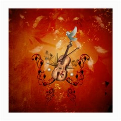 Violin With Violin Bow And Dove Medium Glasses Cloth by FantasyWorld7
