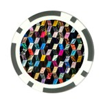 Abstract Multicolor Cubes 3d Quilt Fabric Poker Chip Card Guard (10 pack) Front
