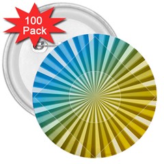 Abstract Art Art Radiation 3  Buttons (100 Pack)  by Sapixe