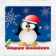 Happy Holidays Christmas Card With Penguin Canvas 8  X 10  by Sapixe